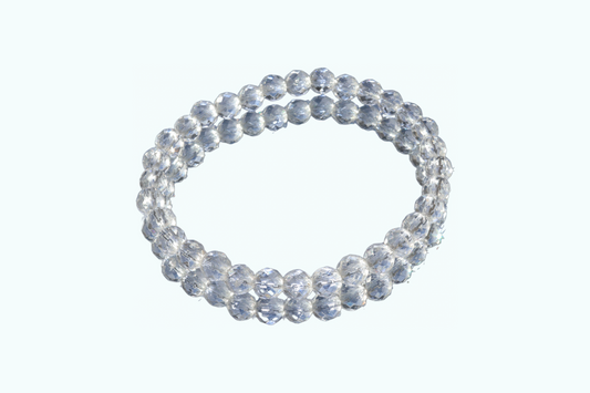 Faceted Clear Quartz Infinity Bracelet