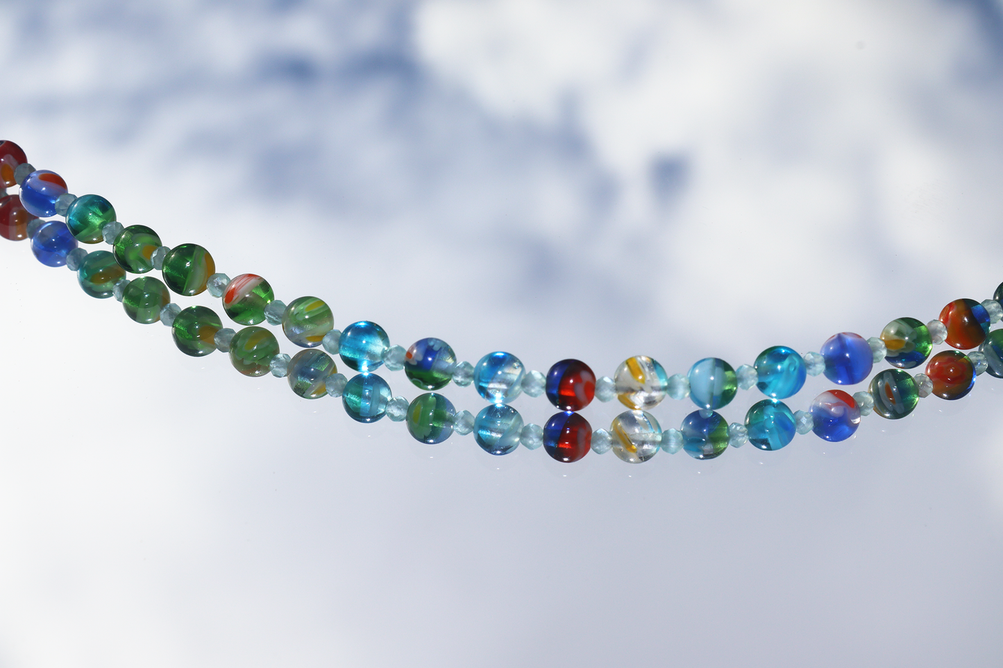 Millefiori & Aquamarine Necklace