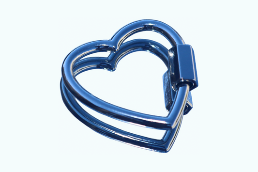 Rhodium Plated Heart Carabiner